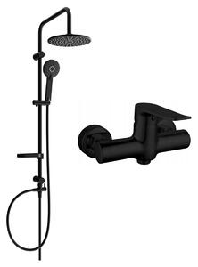 Mexen Carl sprchová sestava s dešťovou sprchou + sprchová baterie Pecos, černá, 72740240-70