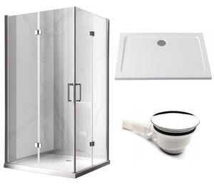 BPS-koupelny Obdélníkový sprchový kout HYD-OK13A 100x90 chrom/transparent + vanička HYD-OSV-ST04A bílá