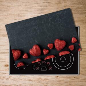 Kuchyňská deska velká skleněná Srdce na tabuli pl-ko-80x52-f-76086678