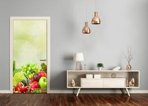 Samolepící fototapeta na dveře zelenina a ovoce 95x205 cm