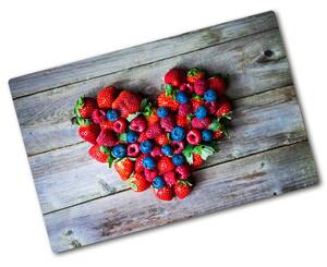 Kuchyňská deska velká skleněná Srdce z ovoců pl-ko-80x52-f-77424727