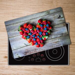 Kuchyňská deska velká skleněná Srdce z ovoců pl-ko-80x52-f-77424727