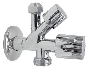 Bruckner Bruckner, Rohový ventil pračkoroháček se zpětným ventilem 3/8"x3/4"x1/2", chrom, 181.749.1