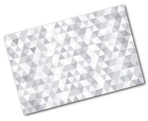 Kuchyňská deska velká skleněná Šedé trojůhelníky pl-ko-80x52-f-77999938