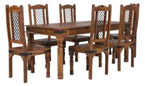 Jídelní set masiv palisandr stůl 180x90 + 6 židlí Budapest I (Jídelní set pro 6 osob masiv)