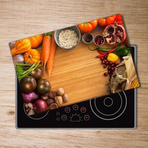 Kuchyňská deska velká skleněná Podzim zelenina pl-ko-80x52-f-79089125