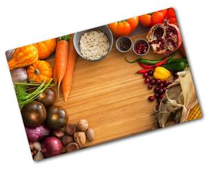 Kuchyňská deska velká skleněná Podzim zelenina pl-ko-80x52-f-79089125