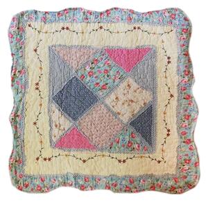 Povlak na polštář provence patchwork světle modrý 45x45cm
