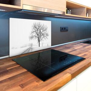 Kuchyňská deska velká skleněná Strom zima pl-ko-80x52-f-80032038