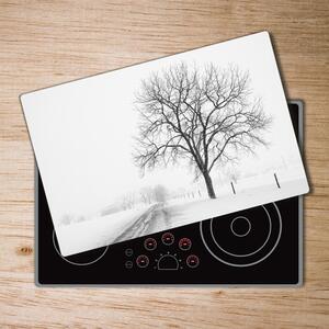 Kuchyňská deska velká skleněná Strom zima pl-ko-80x52-f-80032038