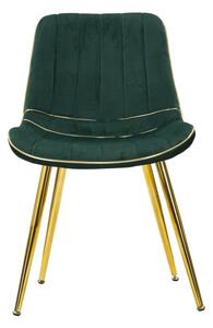 Set 2 ks sametových židlí Mauro Ferretti Tarbea 51x59x79 cm, zelená/zlatá