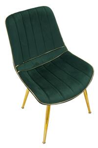 Set 2 ks sametových židlí Mauro Ferretti Tarbea 51x59x79 cm, zelená/zlatá