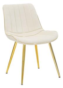 Set 2 ks sametových židlí Mauro Ferretti Tarbea 51x59x79 cm, krémová/zlatá