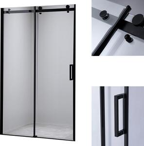 BPS-koupelny Posuvné sprchové dveře HYD-PD03D 120 černá/transparent pro instalaci do niky - bez vaničky