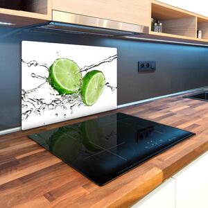Kuchyňská deska velká skleněná Limetky a voda pl-ko-80x52-f-80861778
