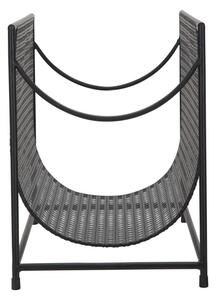 Černý kovový stojan na časopisy Mauro Ferretti Darv, 37x22x30 cm