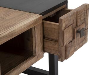 Konferenční stolek Mauro Ferretti Nuram 60x60x43 cm, hnědá/černá
