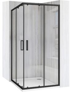 Čtvercový sprchový kout REA CITY 90x90 černý/transparent + vanička Savoy bílá
