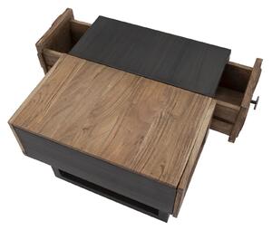 Konferenční stolek Mauro Ferretti Nuram 60x60x43 cm, hnědá/černá