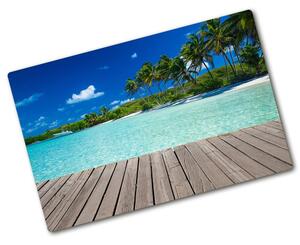 Kuchyňská deska skleněná Tropická pláž pl-ko-80x52-f-83145029