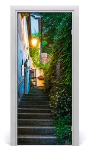 Fototapeta samolepící dveře staré město schody 75x205 cm