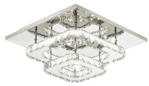 Toolight Toolight, LED 24W krystalová stropní lampa čtvercová APP410-C, chromová-zlatá, OSW-65008