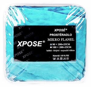 Xpose Prostěradlo mikroflanel šmoulí modrá 90x200x25cm