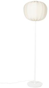 White Label Bílá látková stojací lampa WLL Shem 160 cm