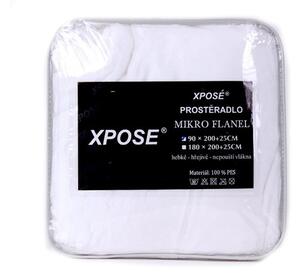 Xpose Prostěradlo mikroflanel bílé 90x200x25cm