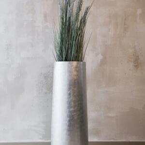 Květináč VENTURA, sklolaminát, výška 100 cm, stříbrný