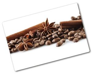 Kuchyňská deska velká skleněná Zrnka kávy skořice pl-ko-80x52-f-84266908