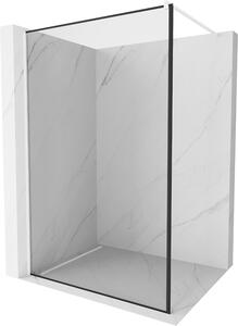 Mexen Kioto, Walk-In sprchová zástěna 110 x 200 cm, 8mm sklo čiré/černý vzor, bílý profil, 800-110-101-20-70