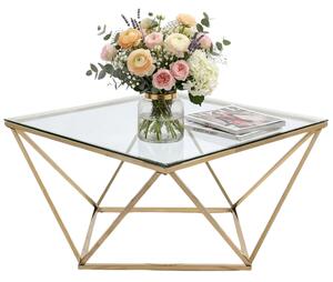 Tutumi Tutumi, skleněný konferenční stolek Glamour 80x80x45 CS-14G, zlatá, KRZ-06585
