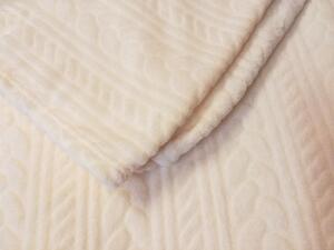Deka mikroplyš pletený vzor vanilková 150x200 cm