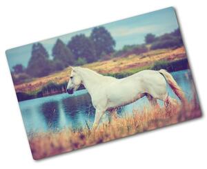 Kuchyňská deska skleněná Bílý kůň jezero pl-ko-80x52-f-87150545