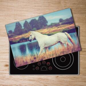 Kuchyňská deska skleněná Bílý kůň jezero pl-ko-80x52-f-87150545