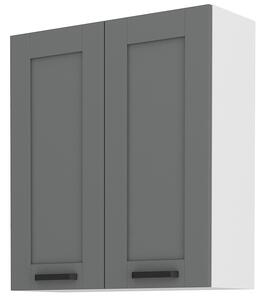 Horní dvoudveřová kuchyňská skříňka Lucid 80 G 90 2F (dustgrey + bílá). 1045553