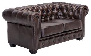 Kožená pohovka Chesterfield 2 místná pravá kůže (Pohovka Chesterfield)