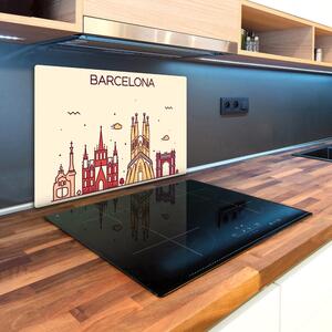Kuchyňská deska skleněná Nápis Barcelona pl-ko-80x52-f-87486158