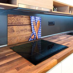 Kuchyňská deska velká skleněná Dřevěné příbory pl-ko-80x52-f-88440875