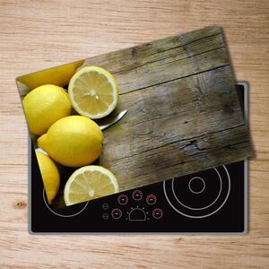 Kuchyňská deska velká skleněná Citrony na keři pl-ko-80x52-f-88521131