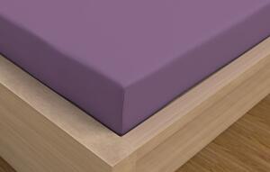 Kvalitex Luxusní Saténové prostěradlo fialové Bavlna Satén, 90x200+15 cm