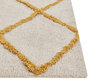 Bavlněný shaggy koberec 160 x 230 cm bílá/ žlutá BEYLER