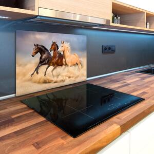 Kuchyňská deska skleněná Koně ve cvalu pl-ko-80x52-f-90824183