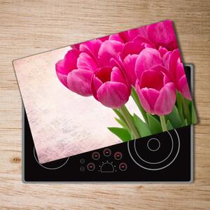 Deska na krájení tvrzená Růžové tulipány pl-ko-80x52-f-90952565