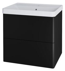 Mereo Mereo, Siena, koupelnová skříňka s keramickym umyvadlem 61 cm, bílá, antracit, černá, CN440