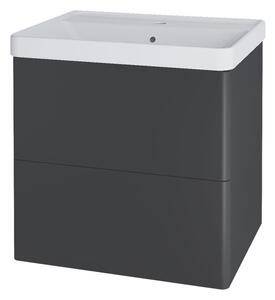 Mereo Mereo, Siena, koupelnová skříňka s keramickym umyvadlem 61 cm, bílá, antracit, černá, CN430