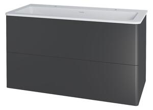 Mereo Mereo, Siena, koupelnová skříňka s umyvadlem z litého mramoru 101 cm, bílá, antracit, černá, CN432M2