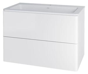 Mereo Mereo, Siena, koupelnová skříňka s umyvadlem z litého mramoru 81 cm, bílá, antracit, černá, CN411M