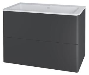 Mereo Mereo, Siena, koupelnová skříňka s umyvadlem z litého mramoru 81 cm, bílá, antracit, černá, CN431M
